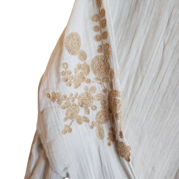 Soft Surroundings Shirt Large Pale Gray Charlotte Top Women's Embroidered NEW - Picture 7 of 13